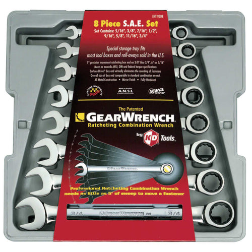 8 Pc. Combination Ratcheting Wrench Sets, Inch