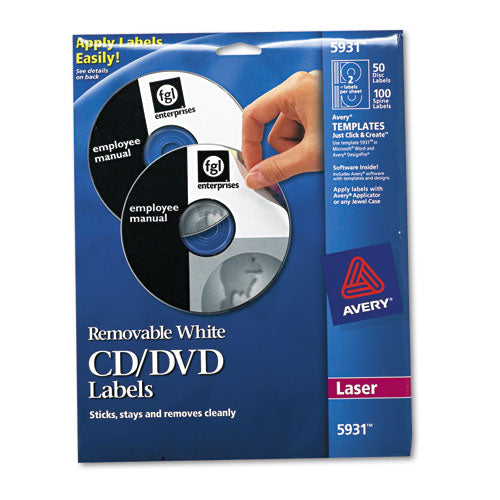 LABEL,CD/DVD,50PK,WHT
