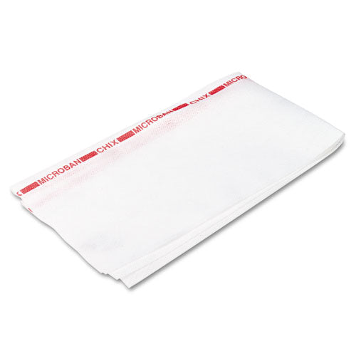 TOWEL,FODSRV,WHITE/RED