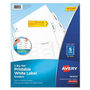 DIVIDER,WH LBL,5TAB,20/PK