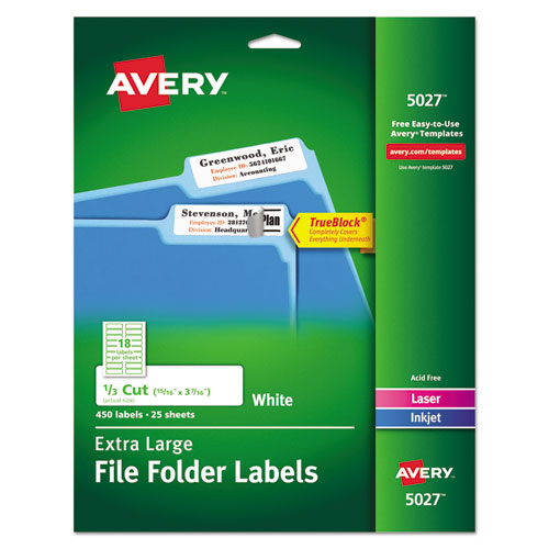 LABEL,XL FF 1/3 CUT,WHT