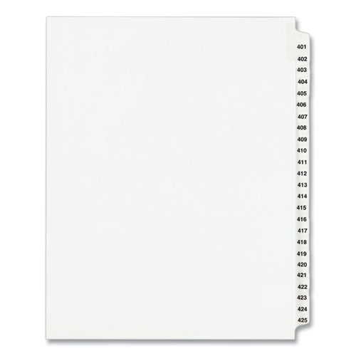 INDEX,LTR,#401-425,25,WHT