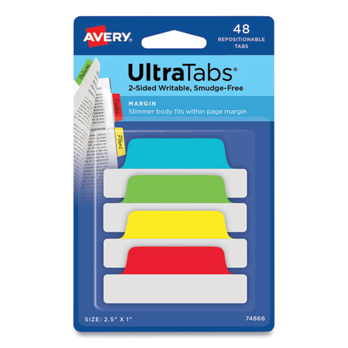 Durable, repositionable and reusable tabs are writable on both sides ...