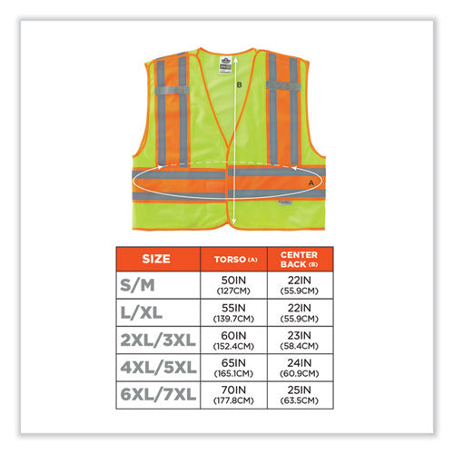 VEST,8245PSV LIME,6XL/7XL