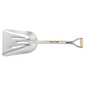 Aluminum Scoops, 20 in X 15 3/4in  Blade, 27 in White Ash Cushion D-Grip Handle