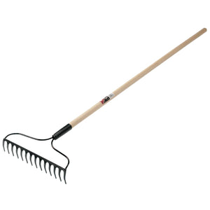 Eagle Bow Style Garden Rake, 14 in Forged Steel Blade, 48 in White Ash Handle