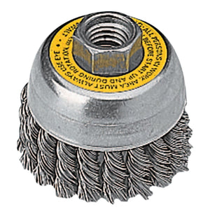 Cup Brush, Knotted, 3 in, 5/8 - 11, 14,000 RPM
