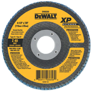 XP™ Ext Perf Flap Disc, 4-1/2 in, 40 Grit, 7/8 in Arbor, 13,300 RPM, T27