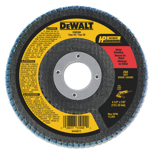 High Perf T29 Flap Disc, 4-1/2 in, 60 Grit, 7/8 in Arbor, 13,300 RPM