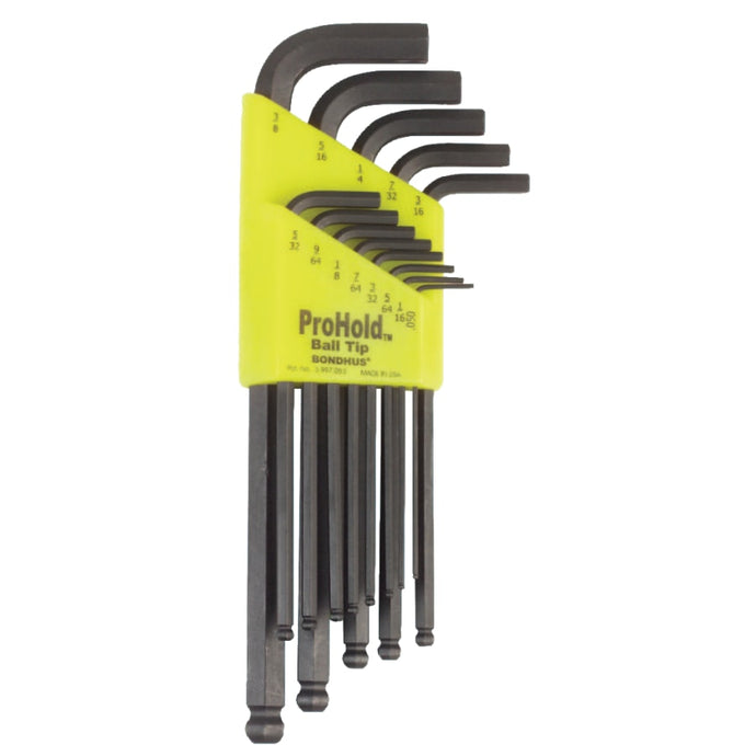 ProHold Balldriver L-Wrench Hex Key Sets, 13 per holder, Hex Ball Tip, Inch