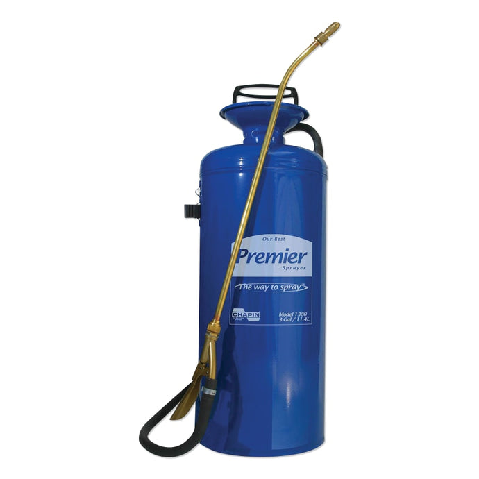 Premier Pro Tri-Poxy Steel Sprayer, 3 gal, 18 in Extension, 42 in Hose, Blue