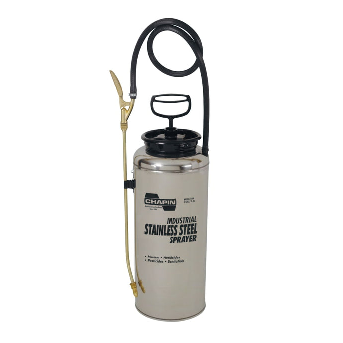 Stainless Steel Sprayer, 3 gal, 18 in Extension, 42 in Hose