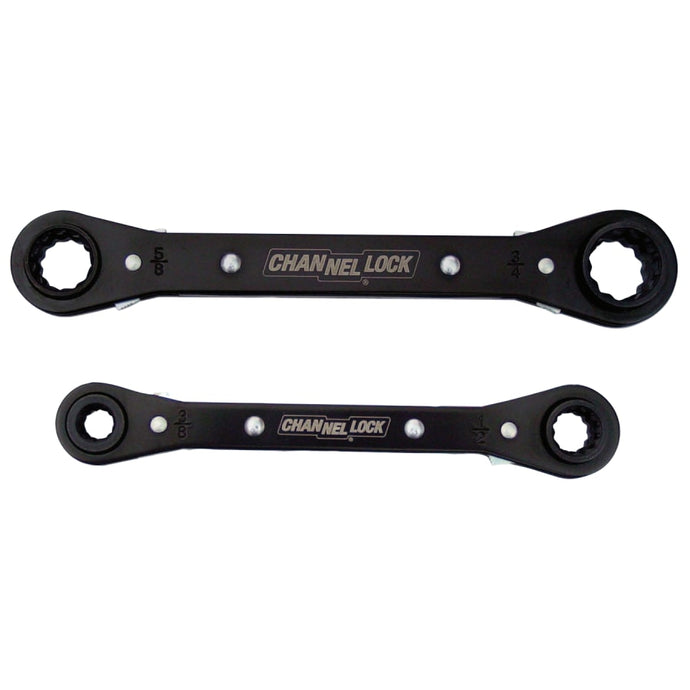 2 pc 4-in-1 Ratcheting Box Wrench Set, Inch