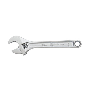 Adjustable Chrome Wrenches, 8 in Long, 1 1/8 in Opening, Chrome