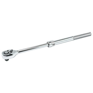 Extendable Ratchets, Teardrop, 1/2 in Square Drive, 72 Teeth, Polished Chrome