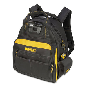 Lighted Tool Backpacks, 8 in x 15.5 in, 57 Compartments, Yellow/Black