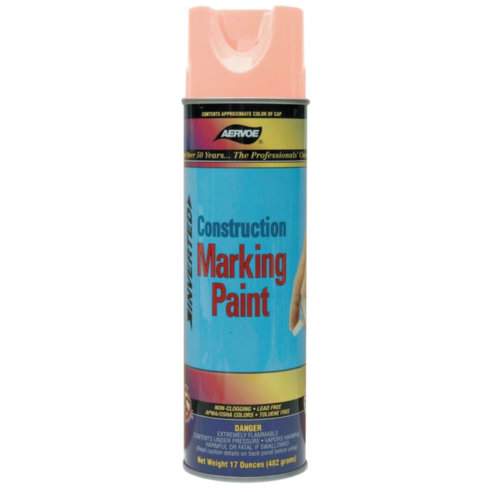 Construction Marking Paints, 20 oz Aerosol can, Fluorescent Orange