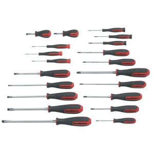 20 Piece Master Dual Material Screwdriver Sets, Black/Red