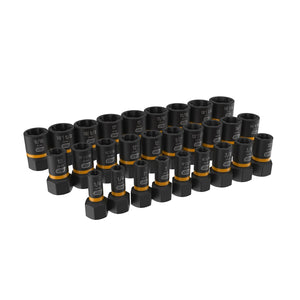 Bolt Biter Extraction Socket Sets, Includes 1/4 to 3/4 in with Minus Sizes