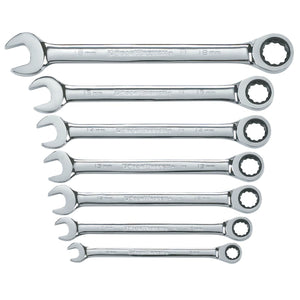 7 Piece Combination Ratcheting Wrench Sets, Metric