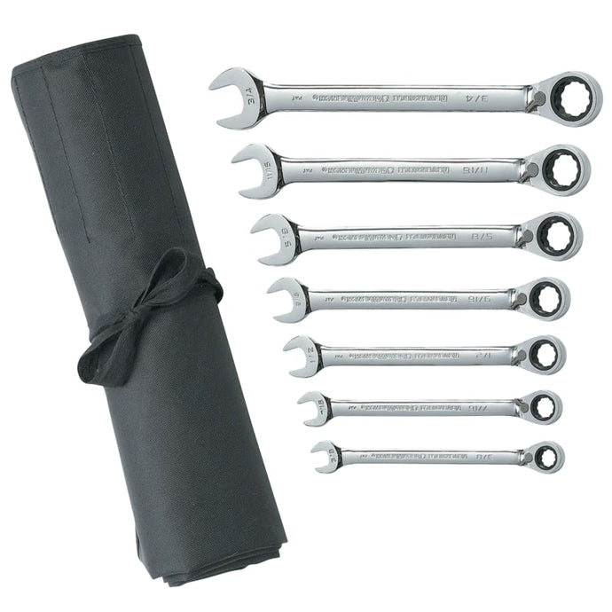 7 Pc. Reversible Combination Ratcheting Wrench Sets, Inch