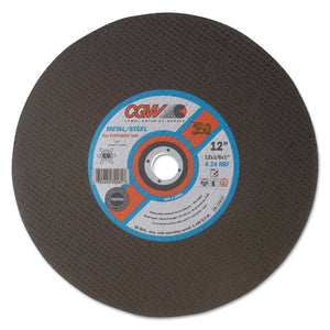 Type 1 Cut-Off Wheel, Stationary Saw, 14 in Dia, 1/8 in Thick, 1 in Arbor, 24 Grit