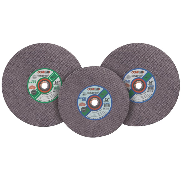Cut-Off Wheel,  Gas Saws,14 in Dia, 5/32 in Thick, 24 Grit, Carbide/Alum. Oxide
