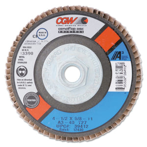 CGW Abrasives Flap Wheel, 2 in x 1 in, 80 Grit, 25000 RPM