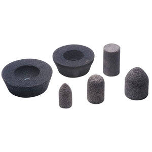 Resin Cones and Plugs, Type 18, 1 1/2 in Dia, 3 in Thick, 5/8 Arbor, 24 Grit