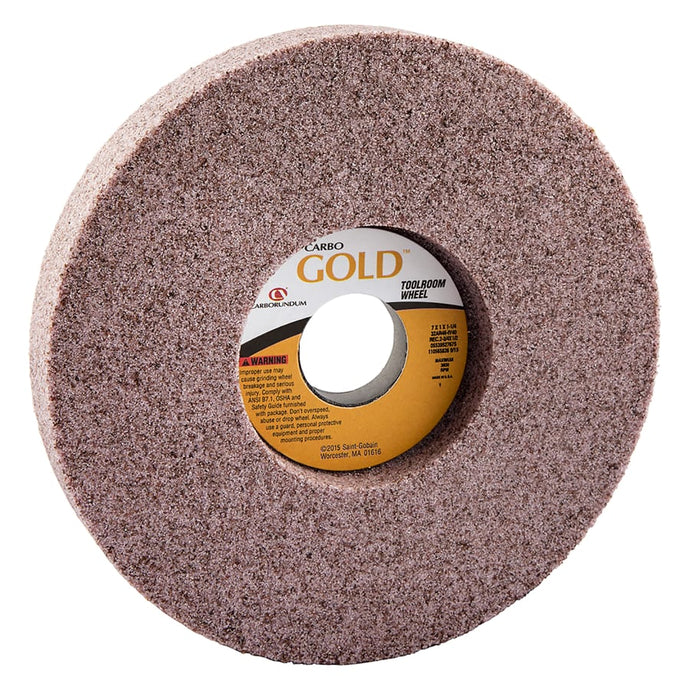 Gold Toolroom Wheels, Type 5, 7 in Dia., 1 in Thick, 32 Grit, R Grade