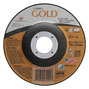 Carbo™ GoldCut™ Reinforced Aluminum Oxide Abrasive, 4-1/2 in Dia, 0.045 in Thick, 7/8 in Arbor, 30 Grit