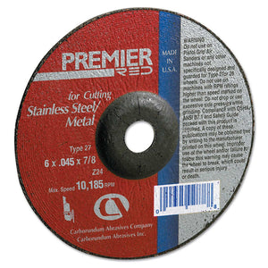 Premier Redcut Abrasive Wheel for Cutting, 5 in Dia, 1/8 in Thick Zirconia