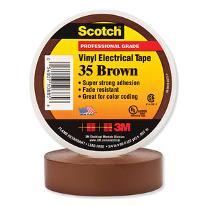 Scotch Vinyl Electrical Color Coding Tapes 35, Brownnn