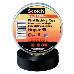 Scotch Super Vinyl Electrical Tapes 88, 36 yd x 1 in, Black