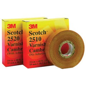 Scotch Varnished Cambric Tapes 2510, 36 yd x 3/4 in, Yellow