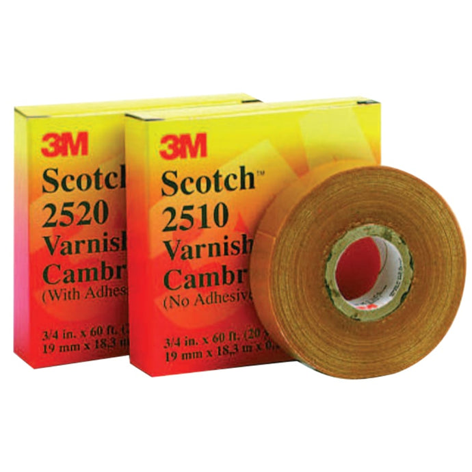 Scotch Varnished Cambric Tapes 2510, 36 yd x 2 in, Yellow