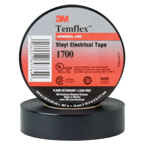 Temflex Friction Tape, 3/4 in X 60 ft, 13 mil, Black