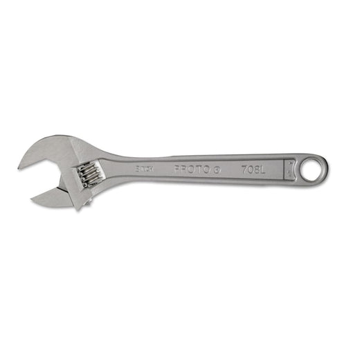 Click-Stop Adjustable Wrenches, 8 in Long, 1 1/8 in Opening, Chrome