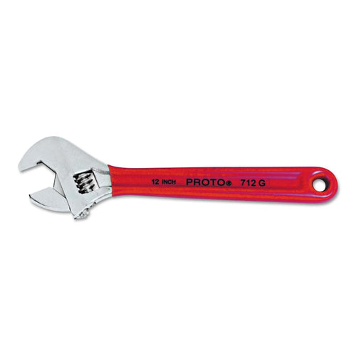 Cushion Grip Adjustable Wrenches, 12 in Long, 1 1/2 in Opening, Chrome