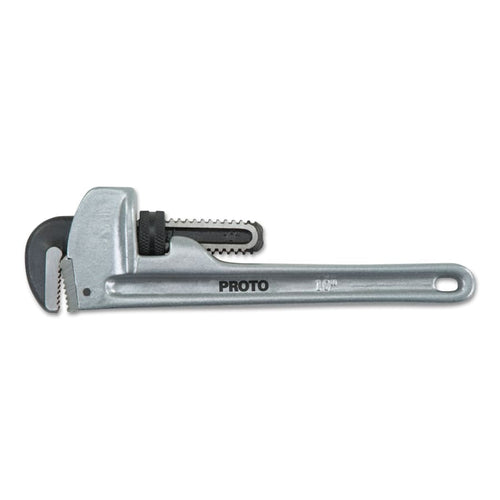 Aluminum Pipe Wrenches, 90 Deg Head Angle, Forged Steel Jaw, 10 in