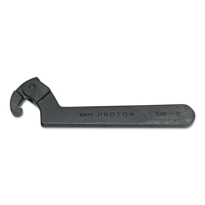 Adjustable Hook Spanner Wrenches, 3 in Opening, Hook, Steel, 8 1/8 in
