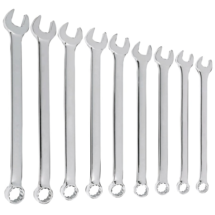 9 Piece Combination Wrench Sets, Inch, Full Polish