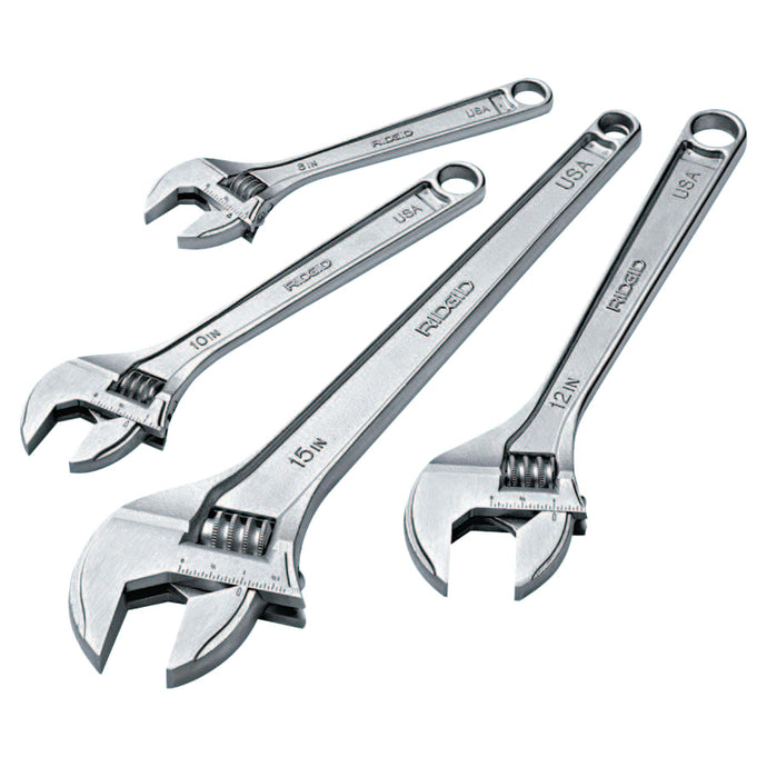 Adjustable Wrenches, 8 in Long, 7/8 in Opening, Cobalt Plated