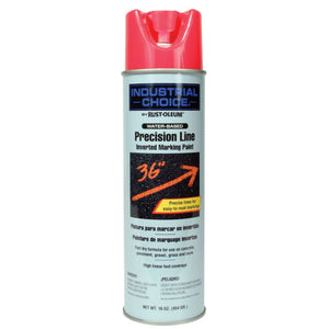 M1600/M1800 Precision-Line Inverted Marking Paint,17oz,Florescent Pink,WaterBase