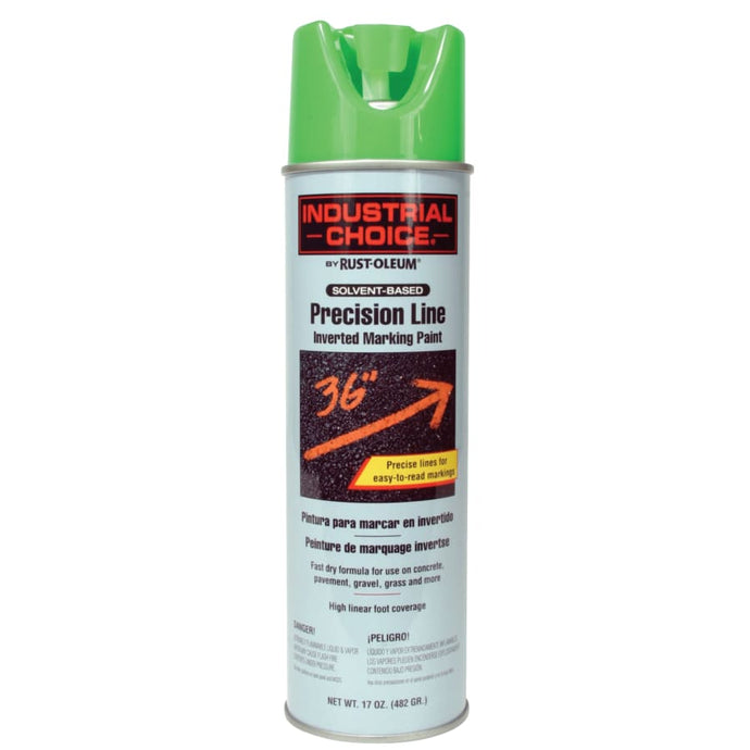 M1600/M1800 Precision-Line Inverted Marking Paint,17oz, Fluorescent Green