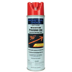 M1600/M1800 Precision-Line Inverted Marking Paint,17oz, Safety Red, Water-Based