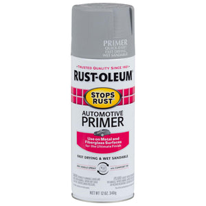 Stops Rust Automotive Primer Sprays, 12 oz, Light Gray, Semi-Gloss Finish