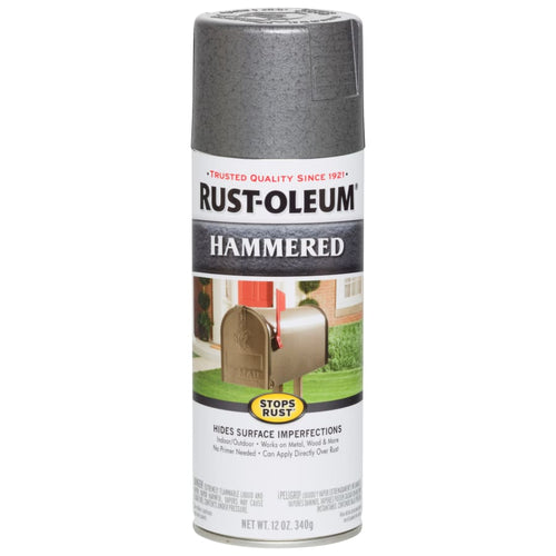 Stops Rust Hammered Spray Paints, 12 oz, Silver, Gloss Finish