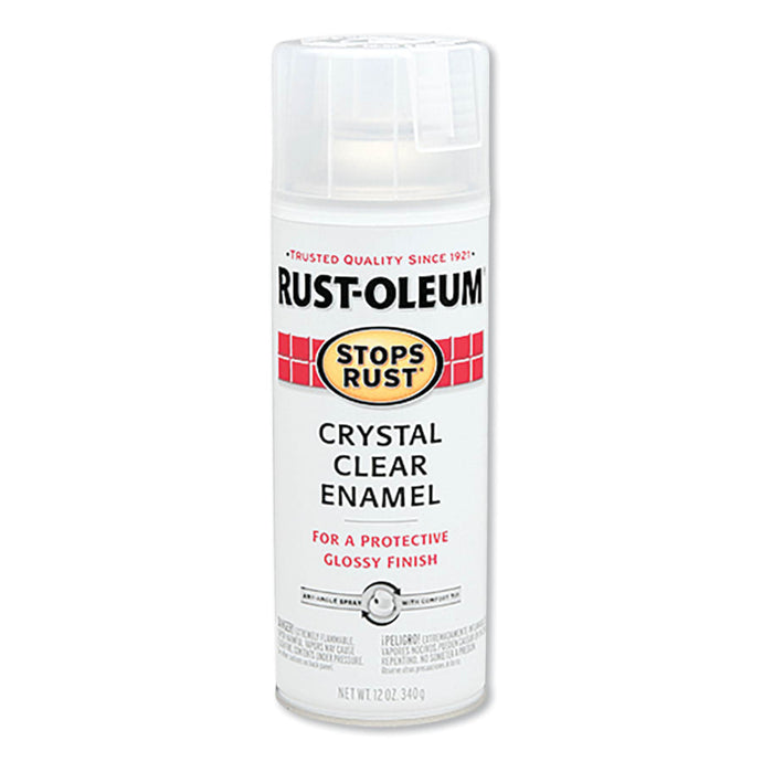 Stops Rust® Clear Enamel Spray Paint, 12 oz Aerosol Can, Crystal, Glossy Finish