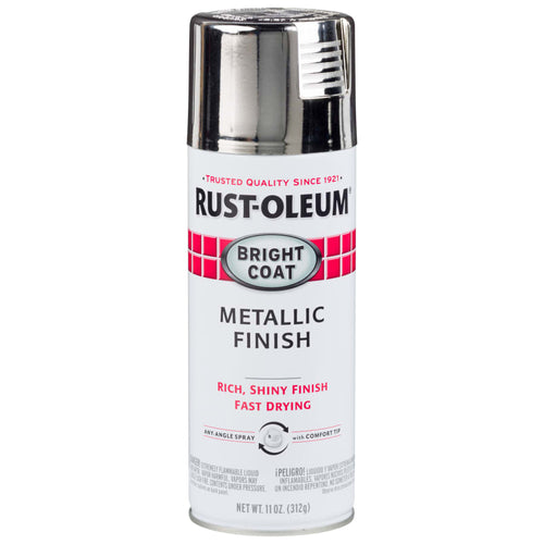 Stops Rust Bright Coat Spray Paints, 11 oz, Chrome, Metallic Finish